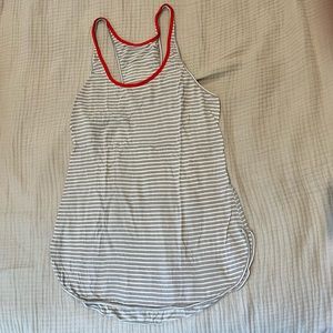 Lululemon green and white striped tank